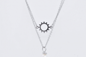 kapyco collier argent double soleil perle 0005